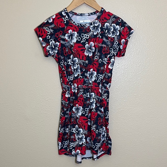 Columbia Floral Print Short Sleeve Dress - Picture 1 of 8